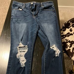 American eagle high rise ripped jeggings